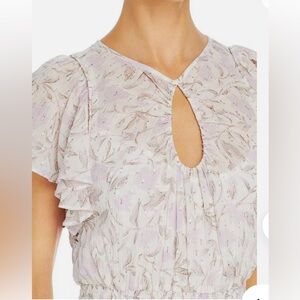 99% new Rebecca Taylor Zadie Smocked Silk Chiffon Dress